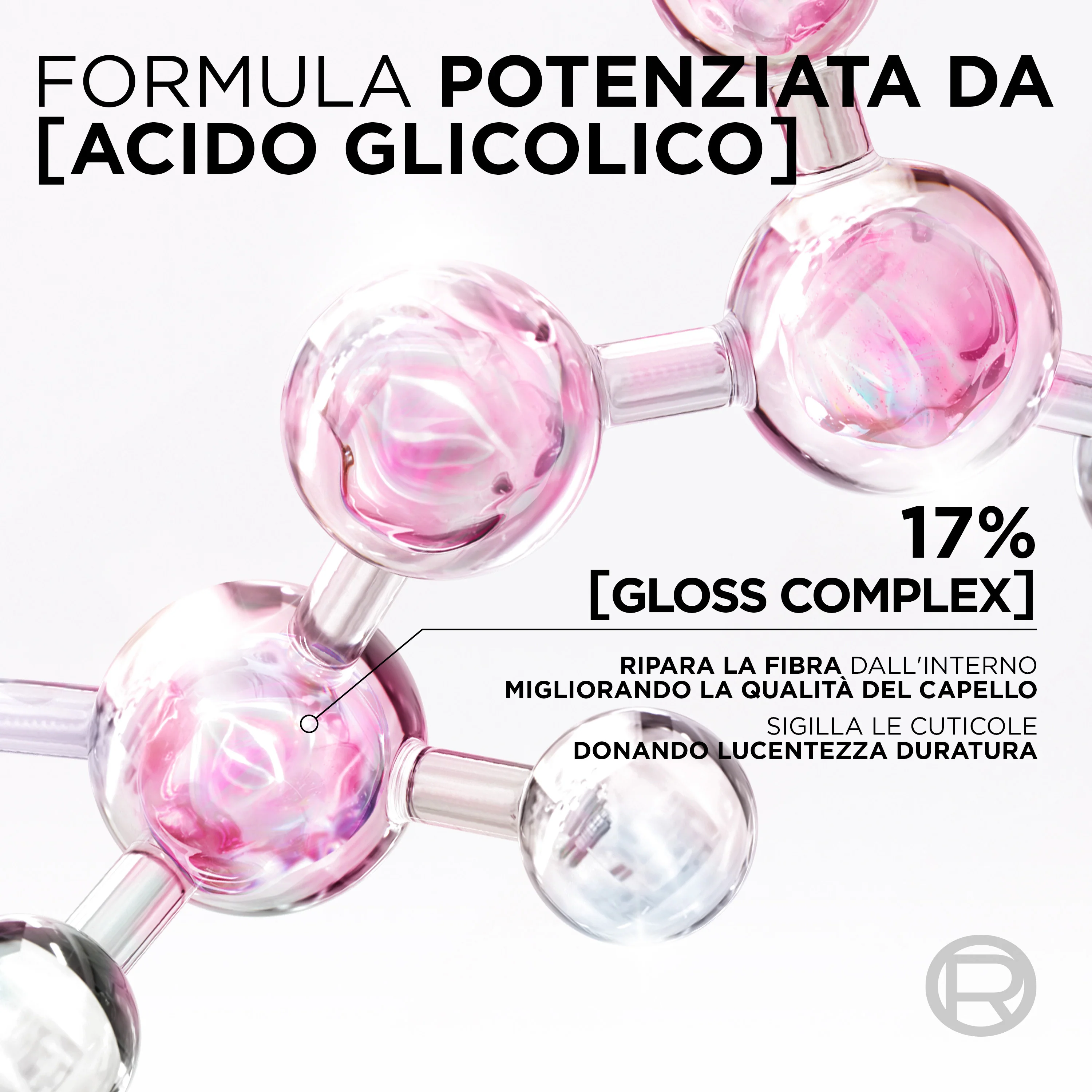 Elvive Glycolic Gloss Trattamento Laminazione 5 Minuti con Acido Glicolico - Gloss capelli, Maschera Illuminante Capelli