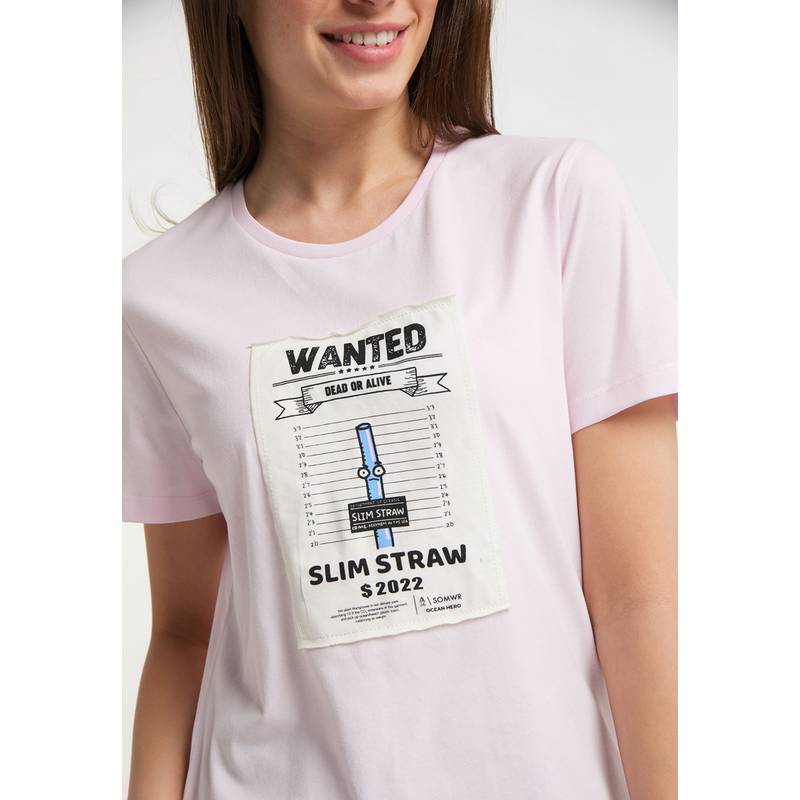 SOMWR T-Shirt With Square Aqua Bottle Print T-Shirt Damen