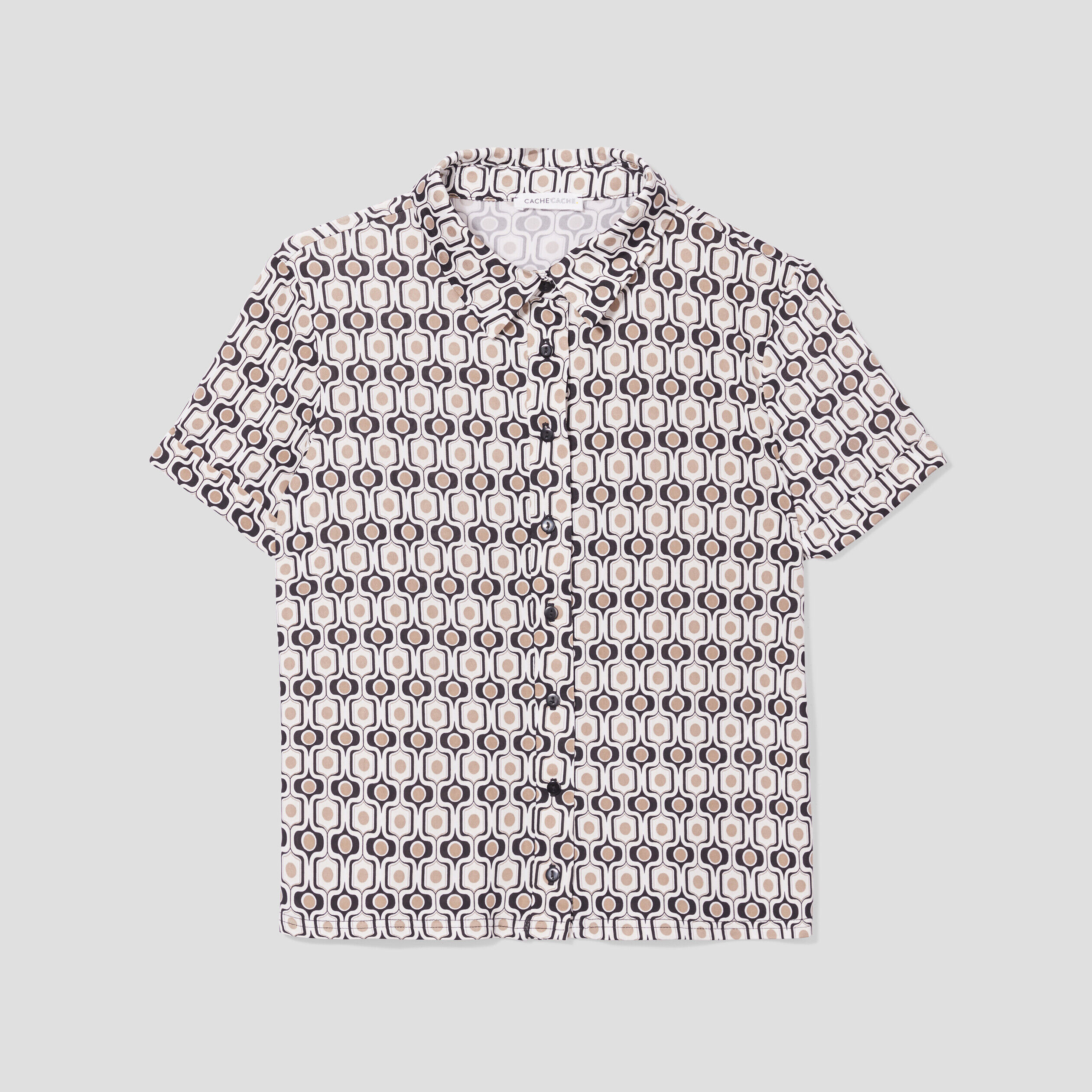 Chemise manches courtes beige femme | Cache Cache