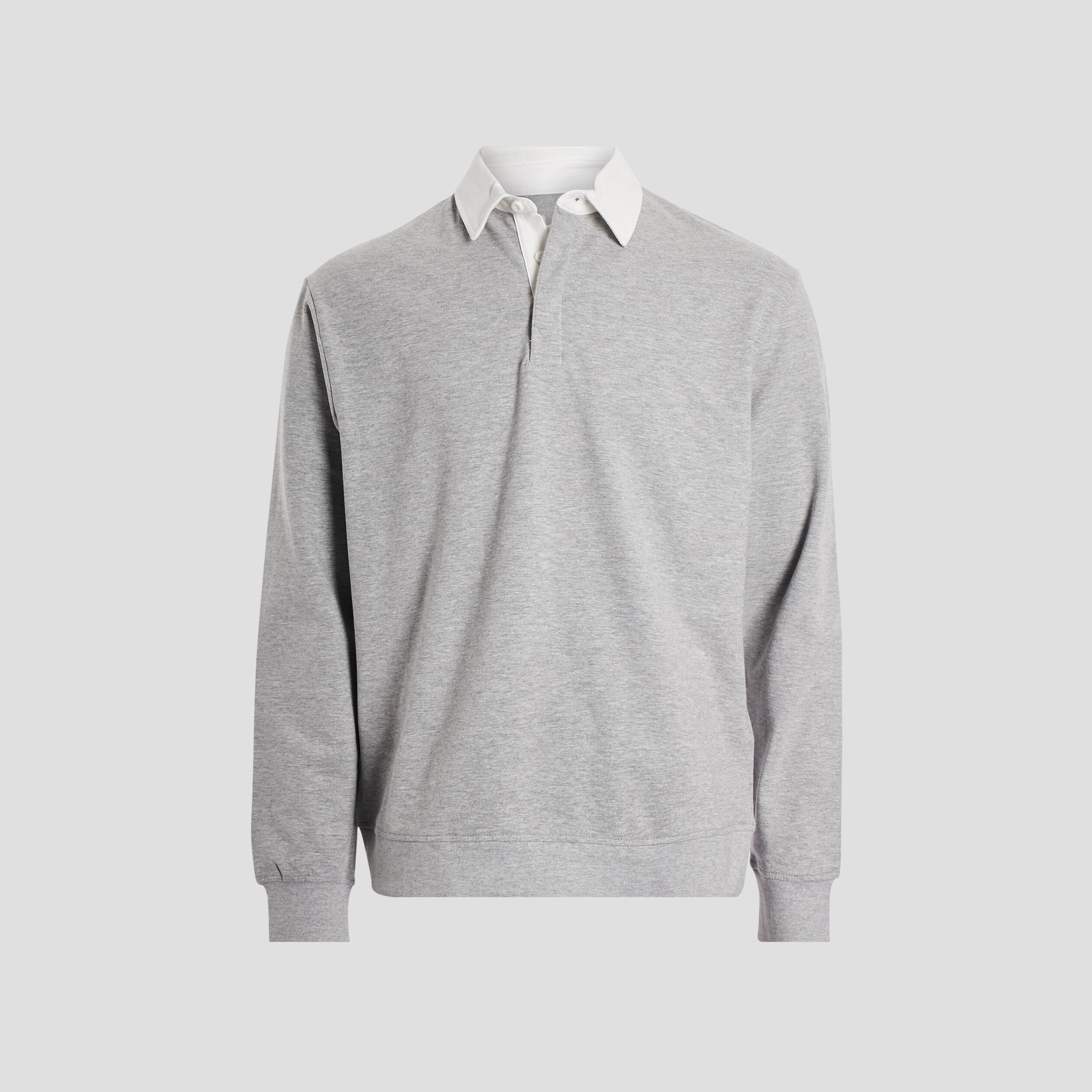 Polo manches longues gris clair homme | La Halle