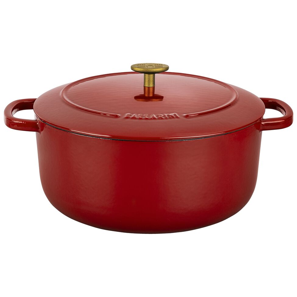Cocotte 28 cm, rund, Rot, Gusseisen