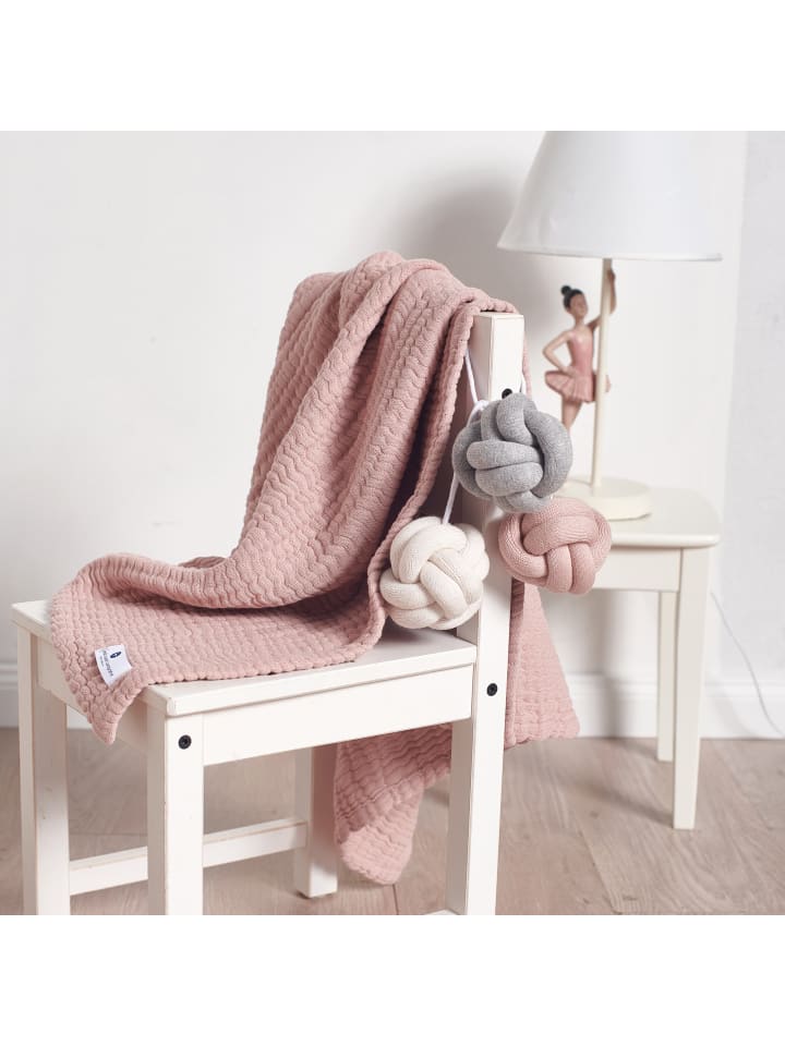 nordic coast company  Baby Gym Knoten Rosa | Grau | Natur - 3er Set günstig kaufen onesize