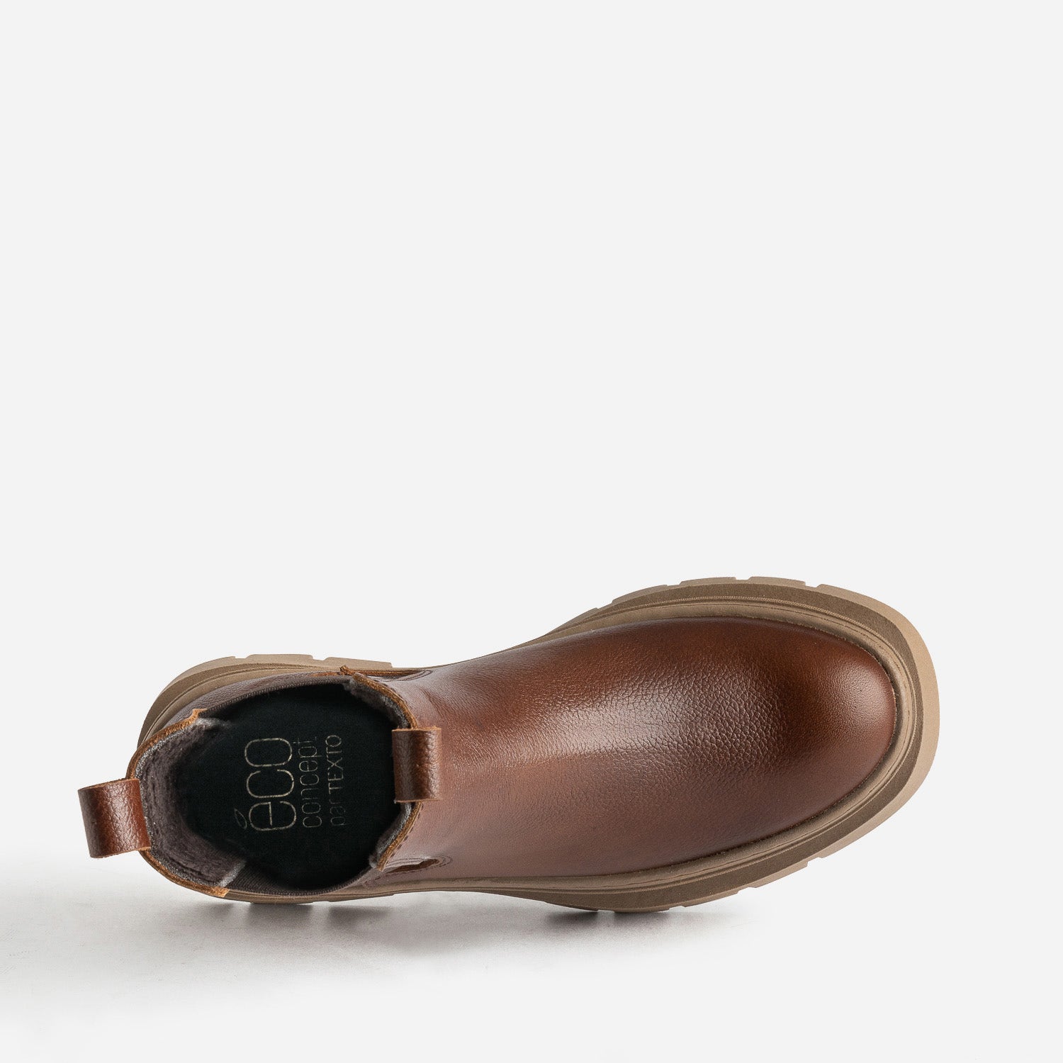 Chelsea boots TEXTO marron cuir éco-conçu maxi crans