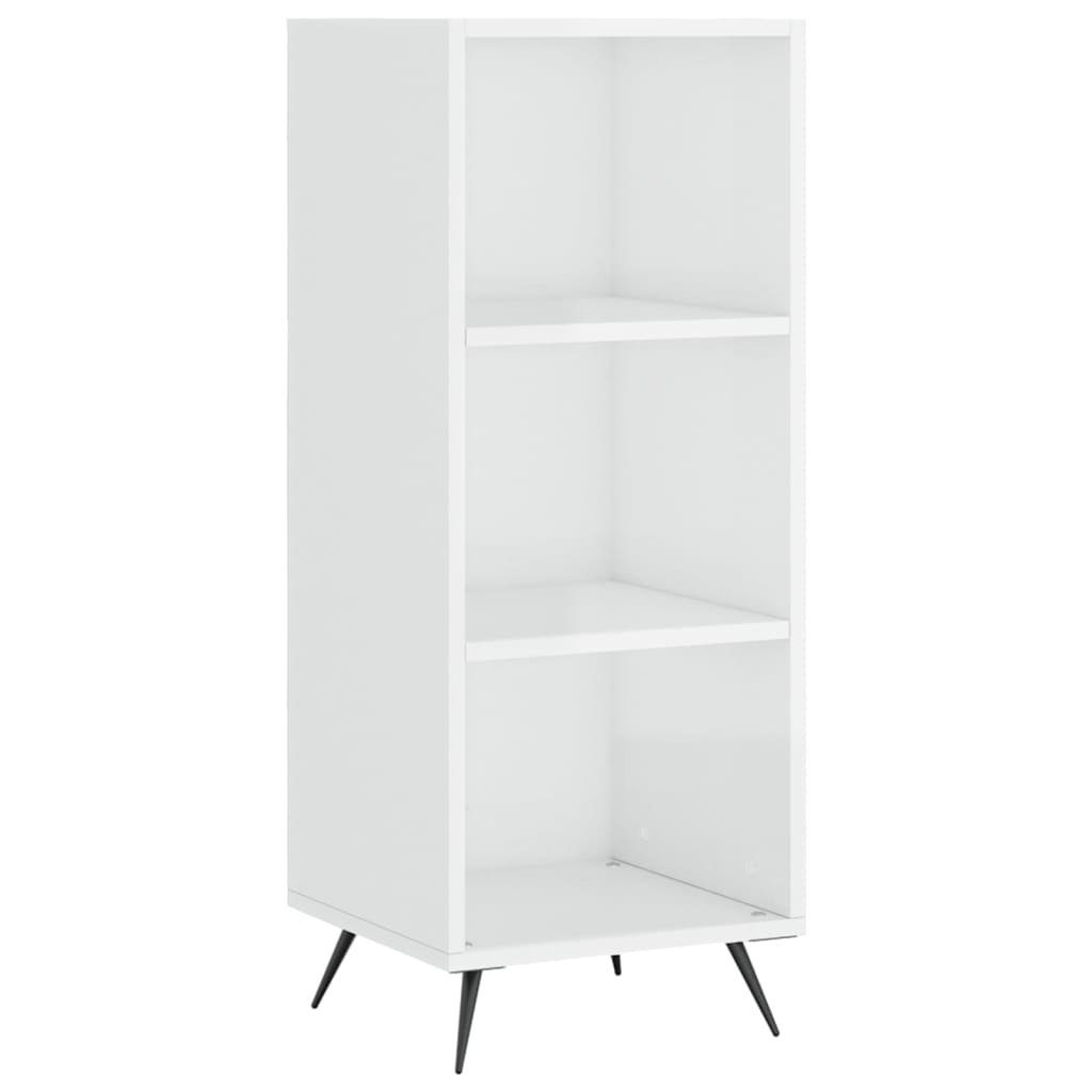 vidaXL Anrichte Highboard Hochglanz-Weiß 34,5x34x180 cm Holzwerkstoff Glas Vitrine