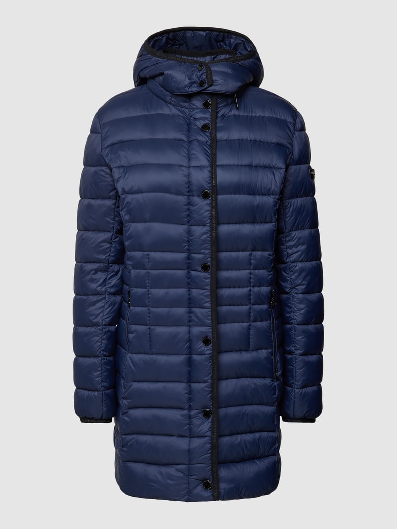 Steppjacke mit Kapuze Modell 'LAURA MAY' in marineblau