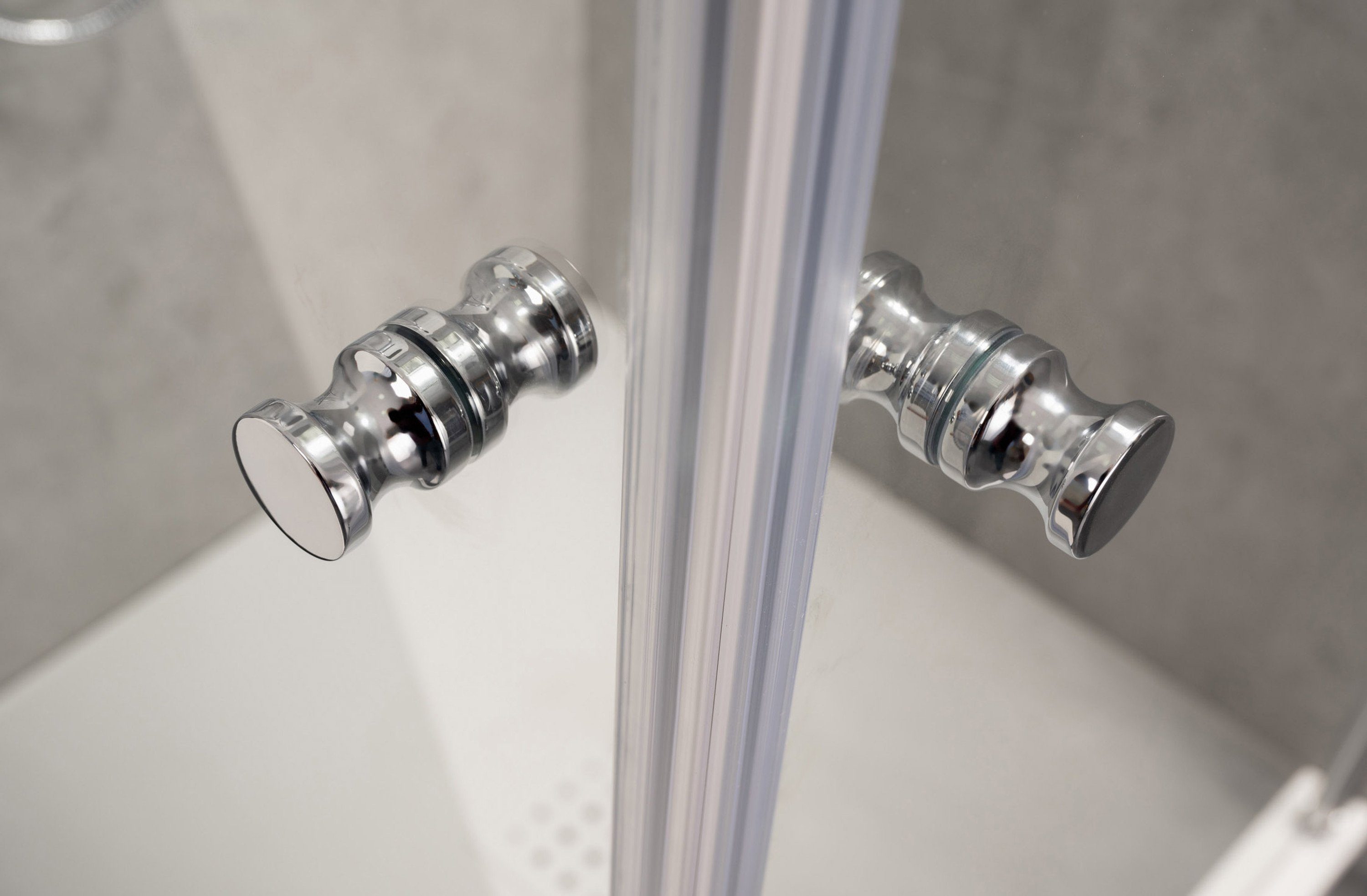 Dusbad Eckdusche Dusche Dusbad Vital 2 Drehtür an Festteil links + Duschwand rechts, BxT: 97x105 cm, ESG-Glas