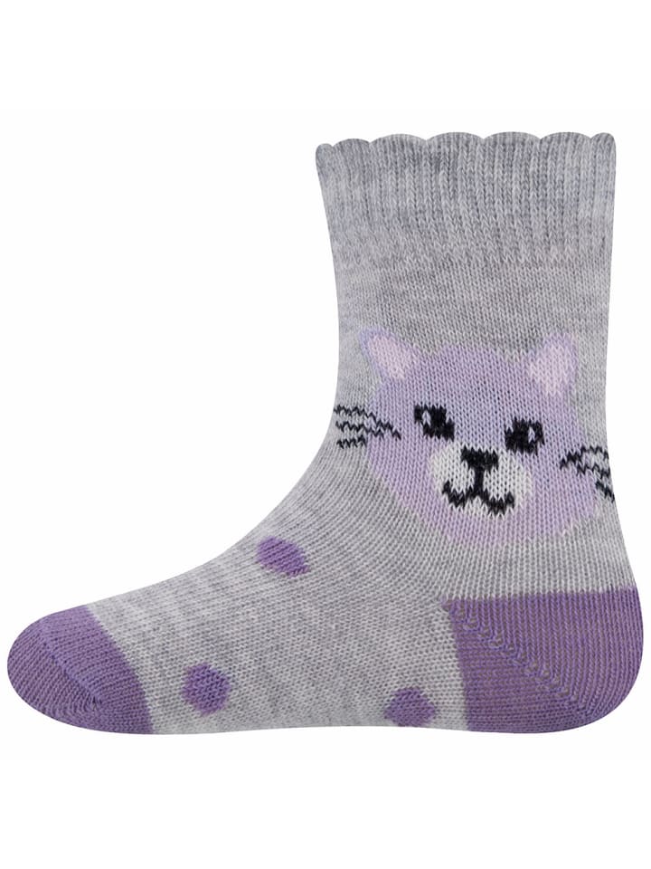 ewers 2er-Set Socken 2er Pack Katze in flieder-sweater grau mel. günstig kaufen