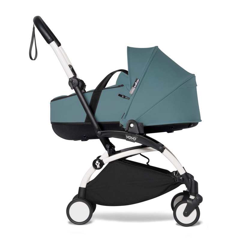 Poussette Yoyo2 4 roues châssis blanc nacelle aqua Babyzen