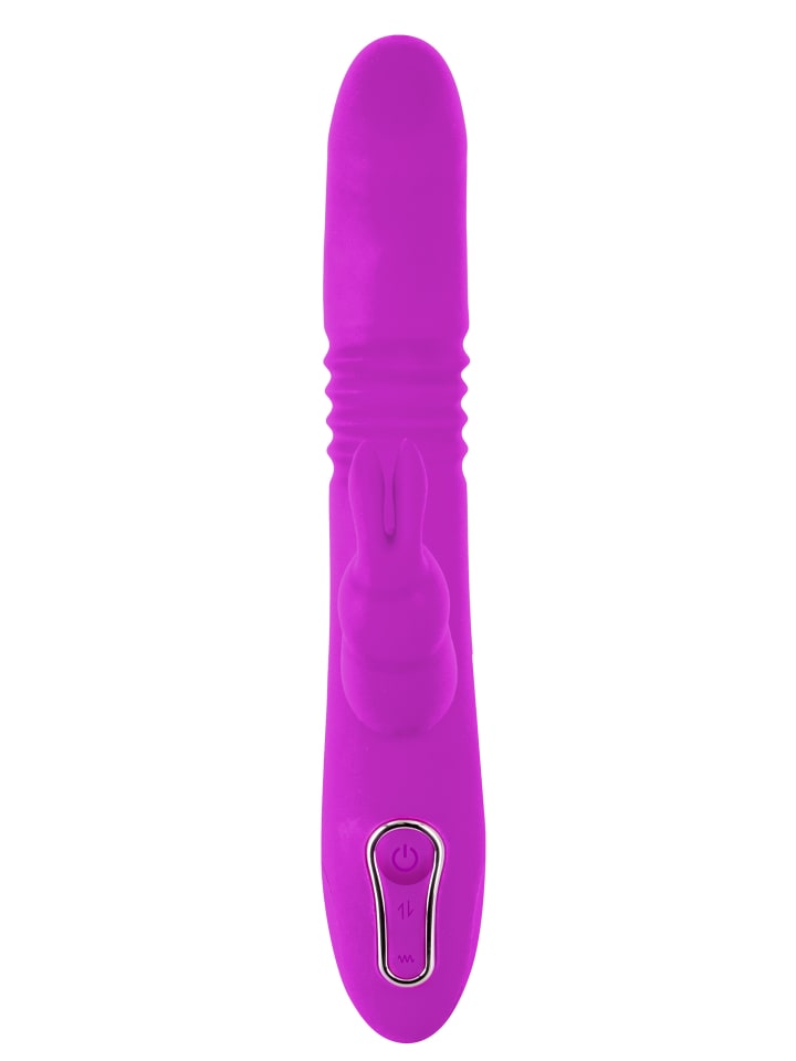 Sweet Smile Vibrator mit Stoßfunktion Thrusting Rabbit in pink günstig kaufen 26 cm