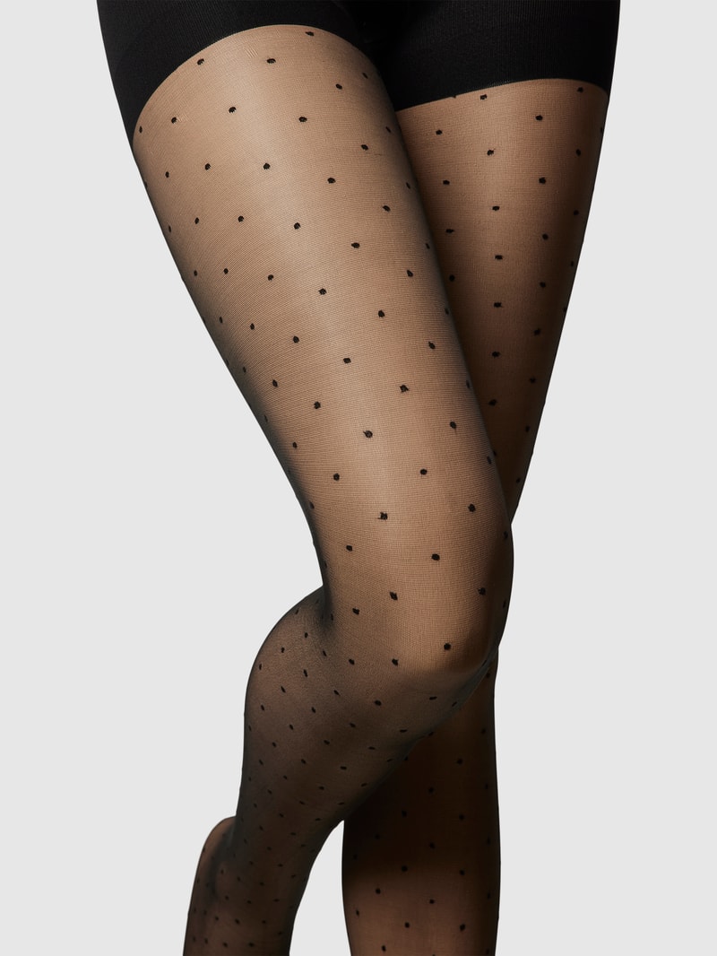 Strumpfhose mit Shaping-Shorts Modell 'SEXY DOTS' in schwarz
