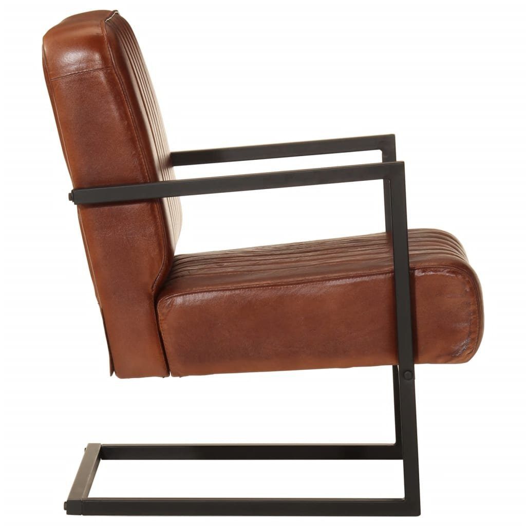 vidaXL Sessel Sessel Braun Echtleder (1-St)