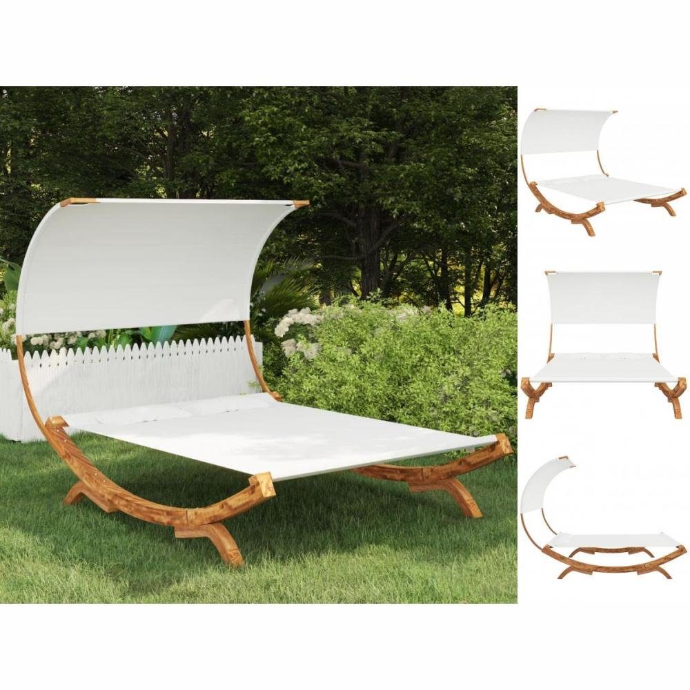 vidaXL Hängematte Hängematte mit Dach 165x210x155 cm Bugholz Massiv Creme