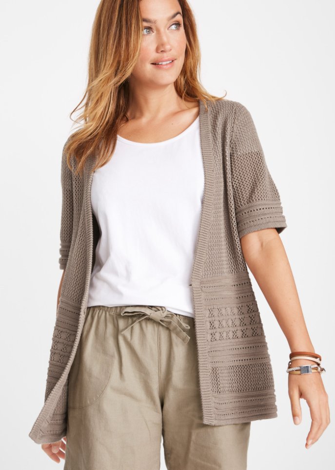 Ajour Strickjacke, Halbarm