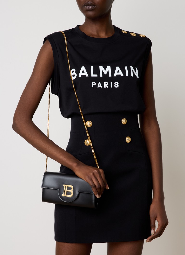 Balmain B-Buzz calfskin wallet with logo
