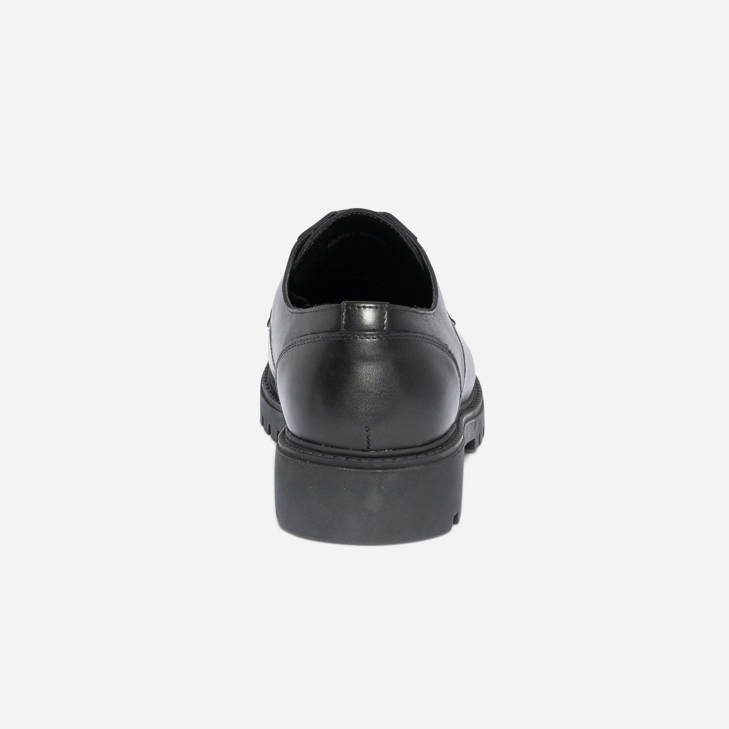 Derby noir en cuir à semelle crantée
