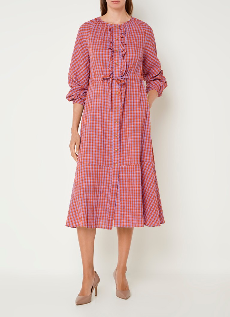 Robe-chemise midi Sophie de LKBennett, à carreaux et ceinture à nouer