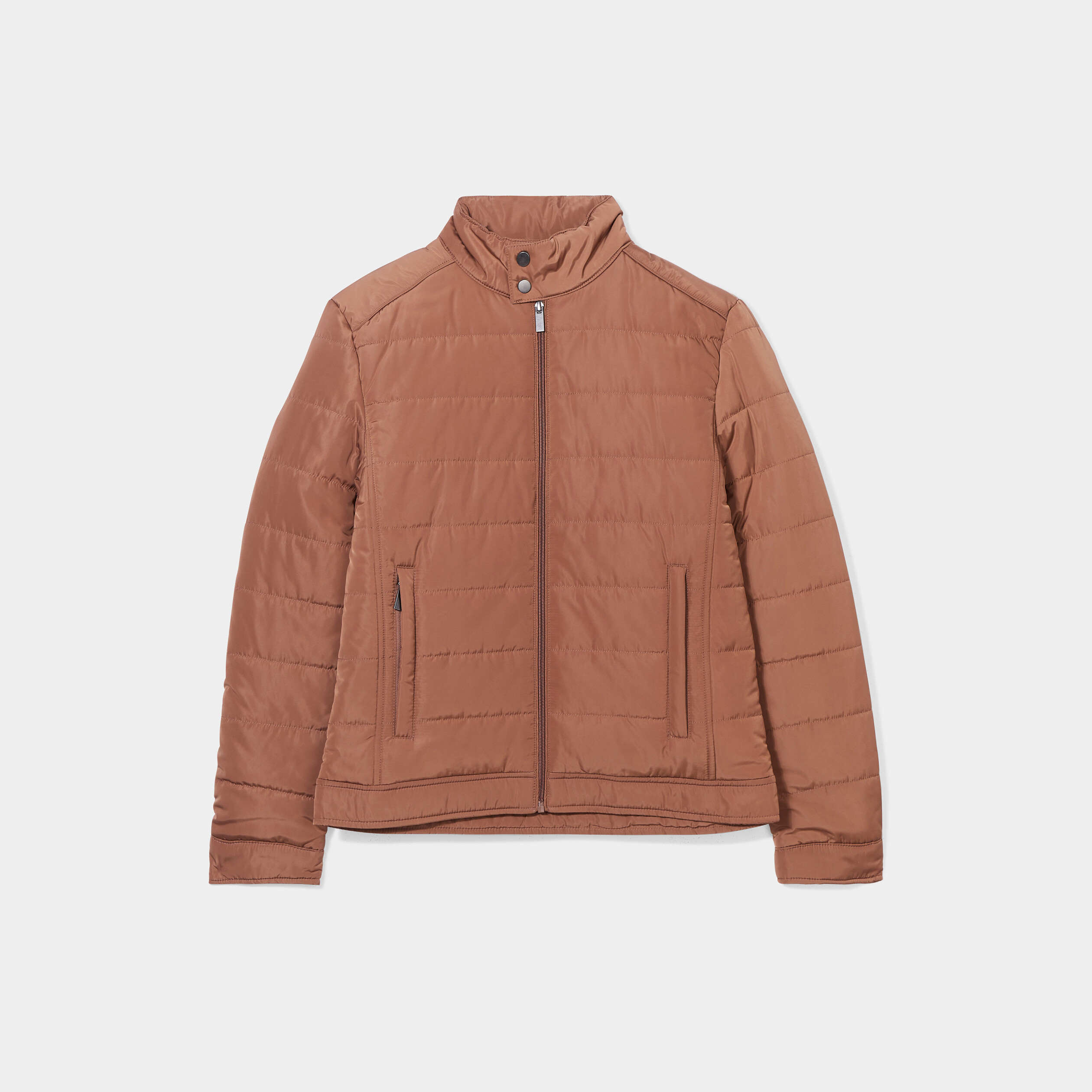 Blouson court zippé col montant marron homme | La Halle