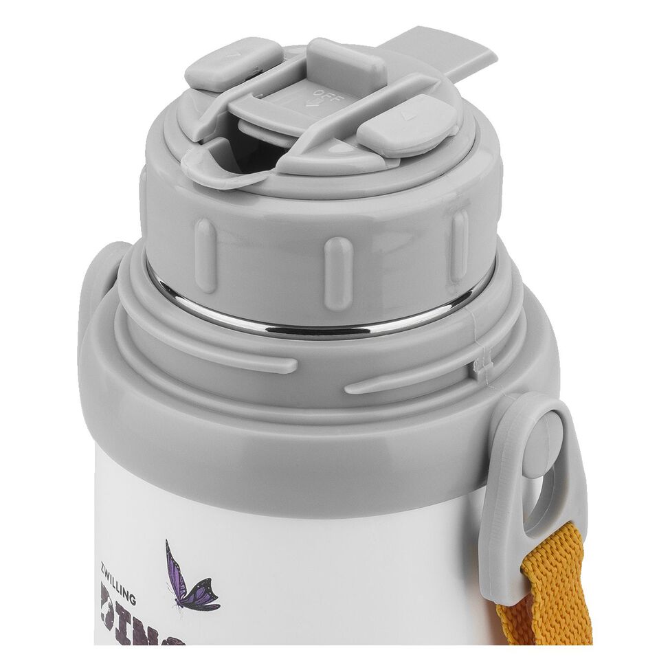Thermoflasche, 380 ml, Edelstahl, Weiß-grau