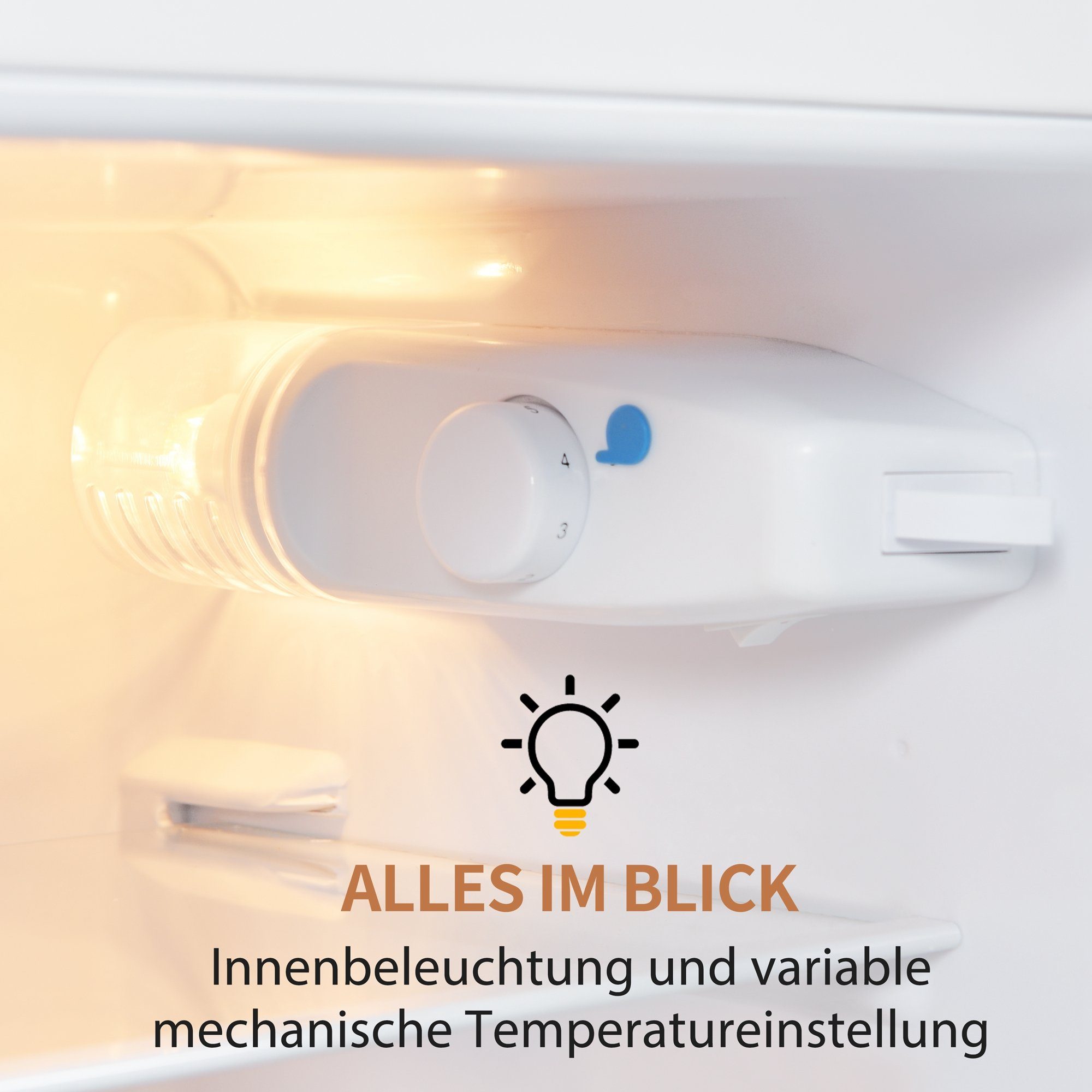 REDOM Kühlschrank Retro Kühl-/Gefrierkombination BCD-102, 105.5 cm hoch, 41 cm breit, Türregale und Glasregale. 181 kWh/Jahr, -27°C ~13°C, LED-Licht.