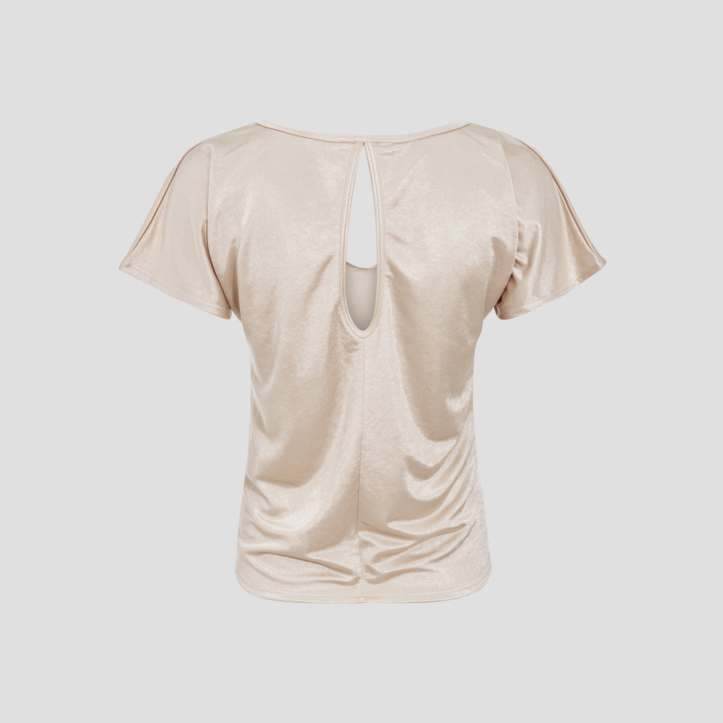 T-shirt manches courtes satiné couleur or femme | Cache Cache