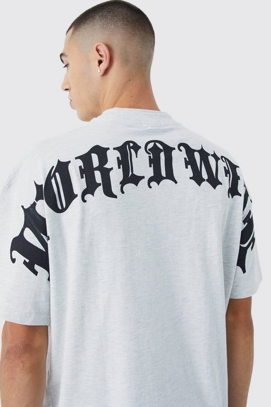 Oversize T-Shirt mit Text-Print