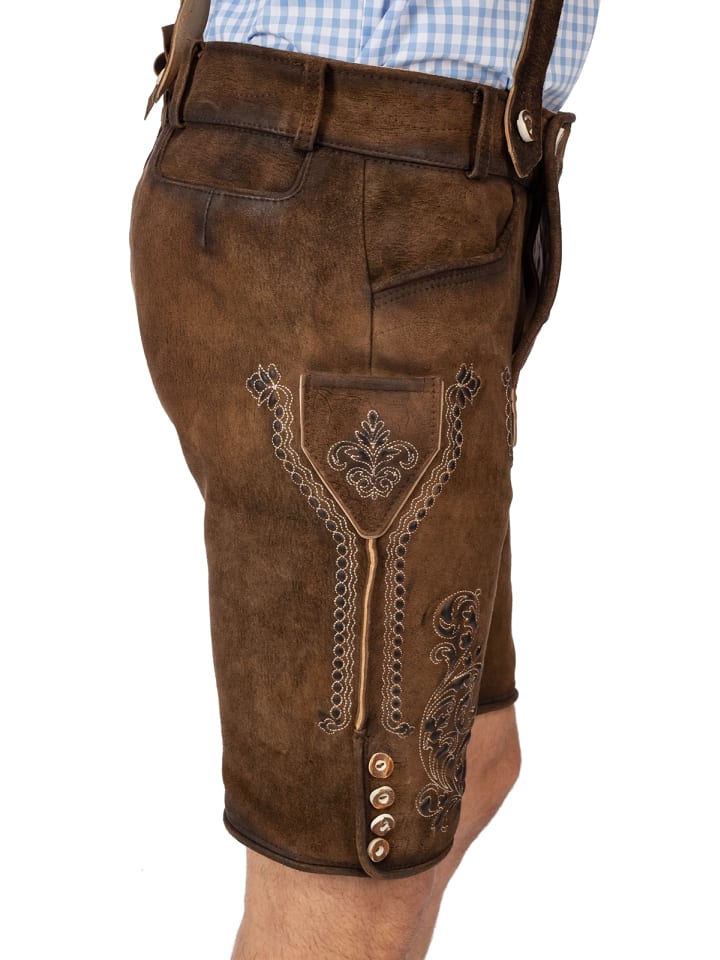 Gwandler Lederhose LUDWIG-gespeckt in hellbraun günstig kaufen