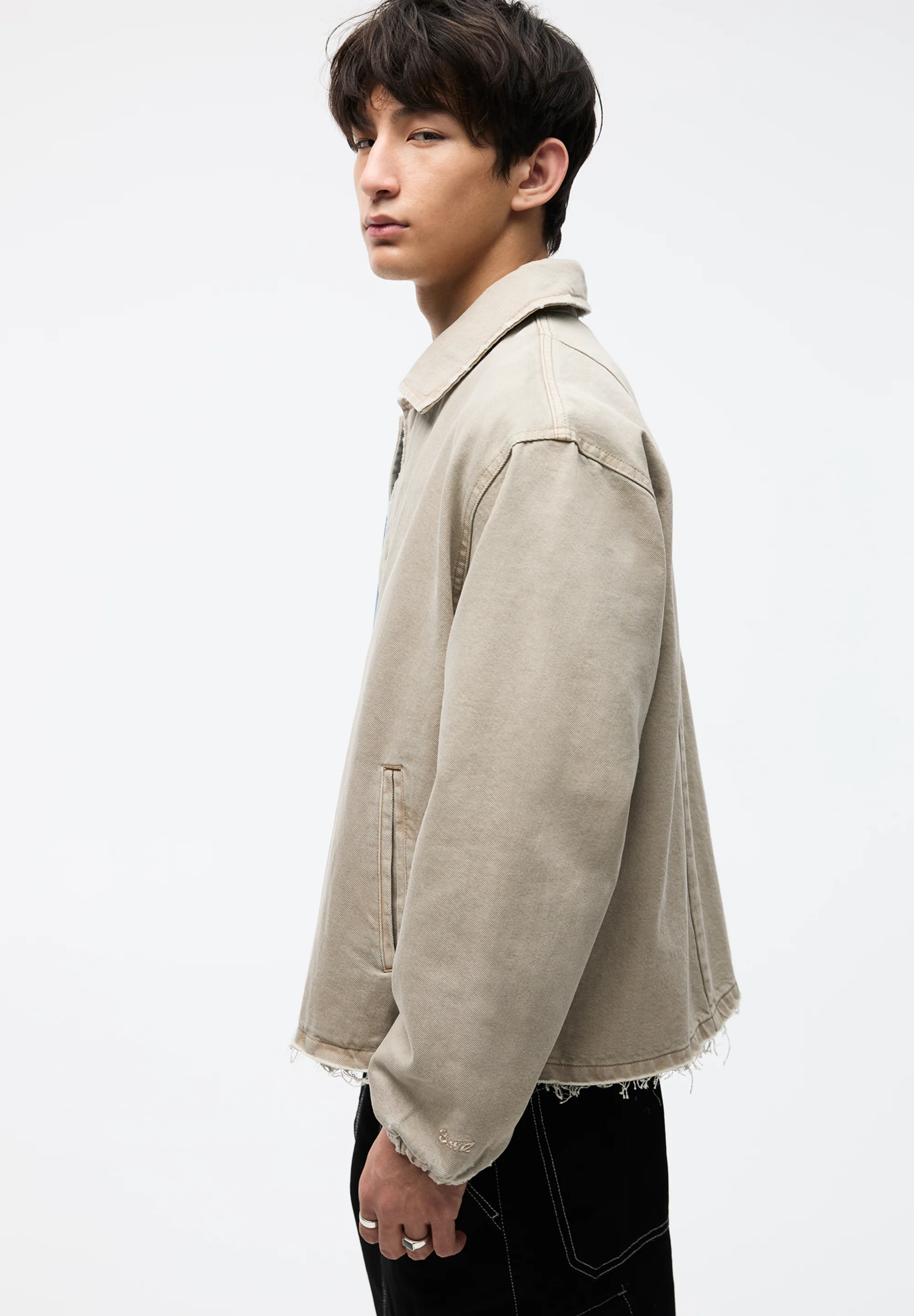 PULL&BEAR STWD CINTURA COSTURADA - Chaqueta vaquera