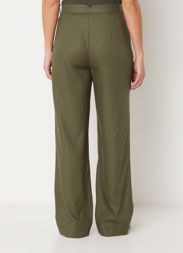 Pantaloni larghi a vita alta in misto lino modello Oxalis Madalena di Bruuns Bazaar.