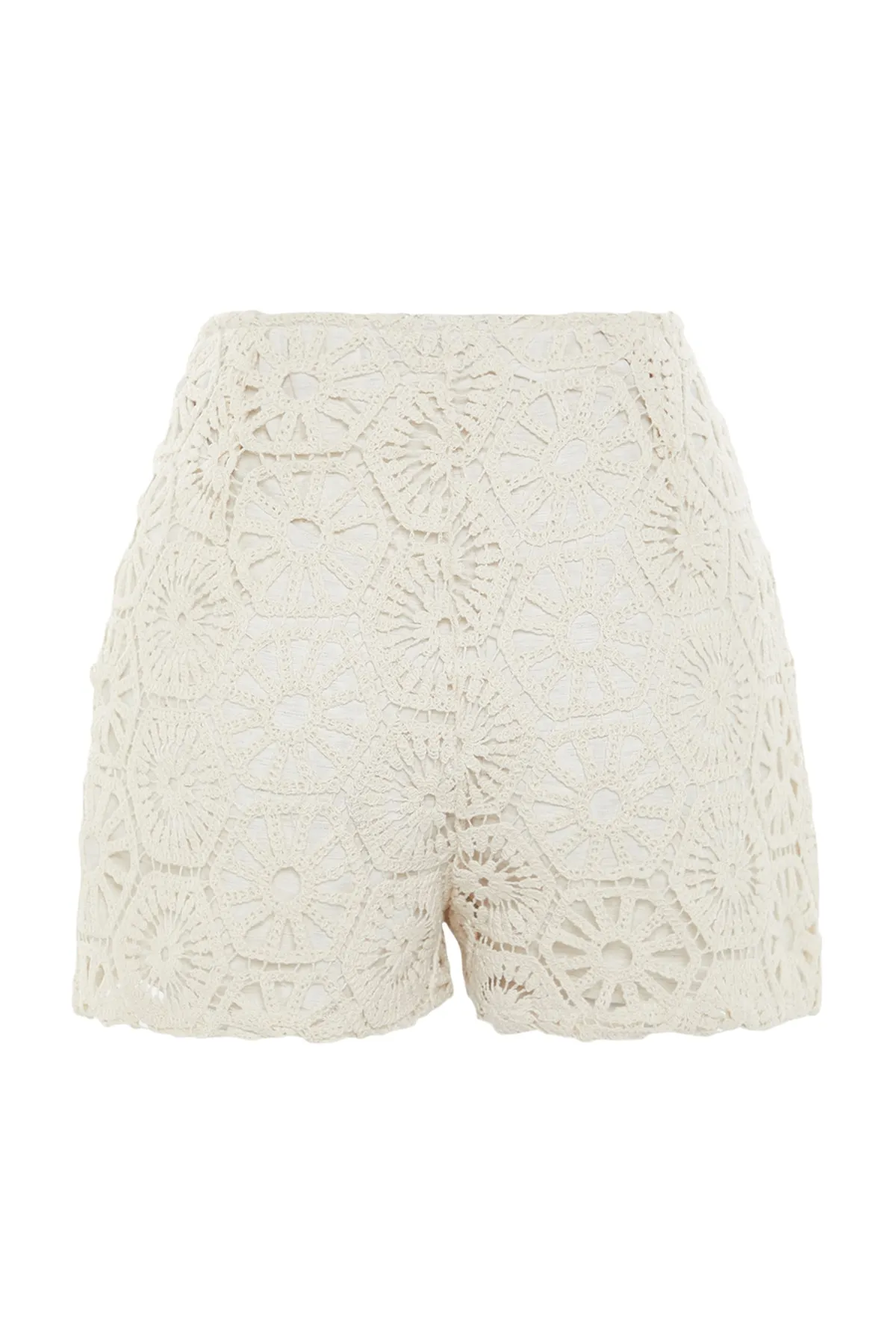 Trendyol Collection  Shorts - Ecru - Hoher Bund