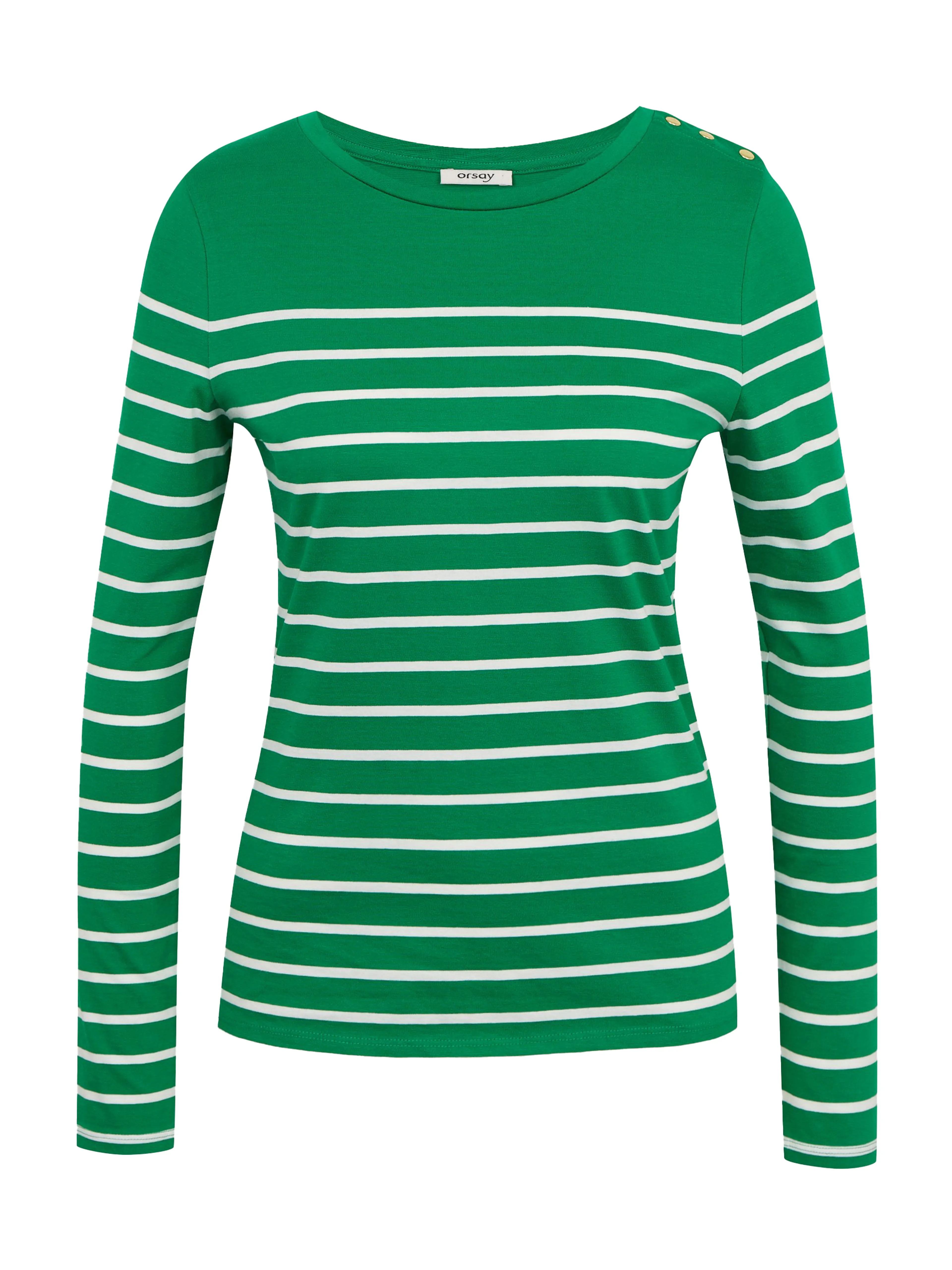 Weiß-grün gestreiftes Damen-T-Shirt ORSAY