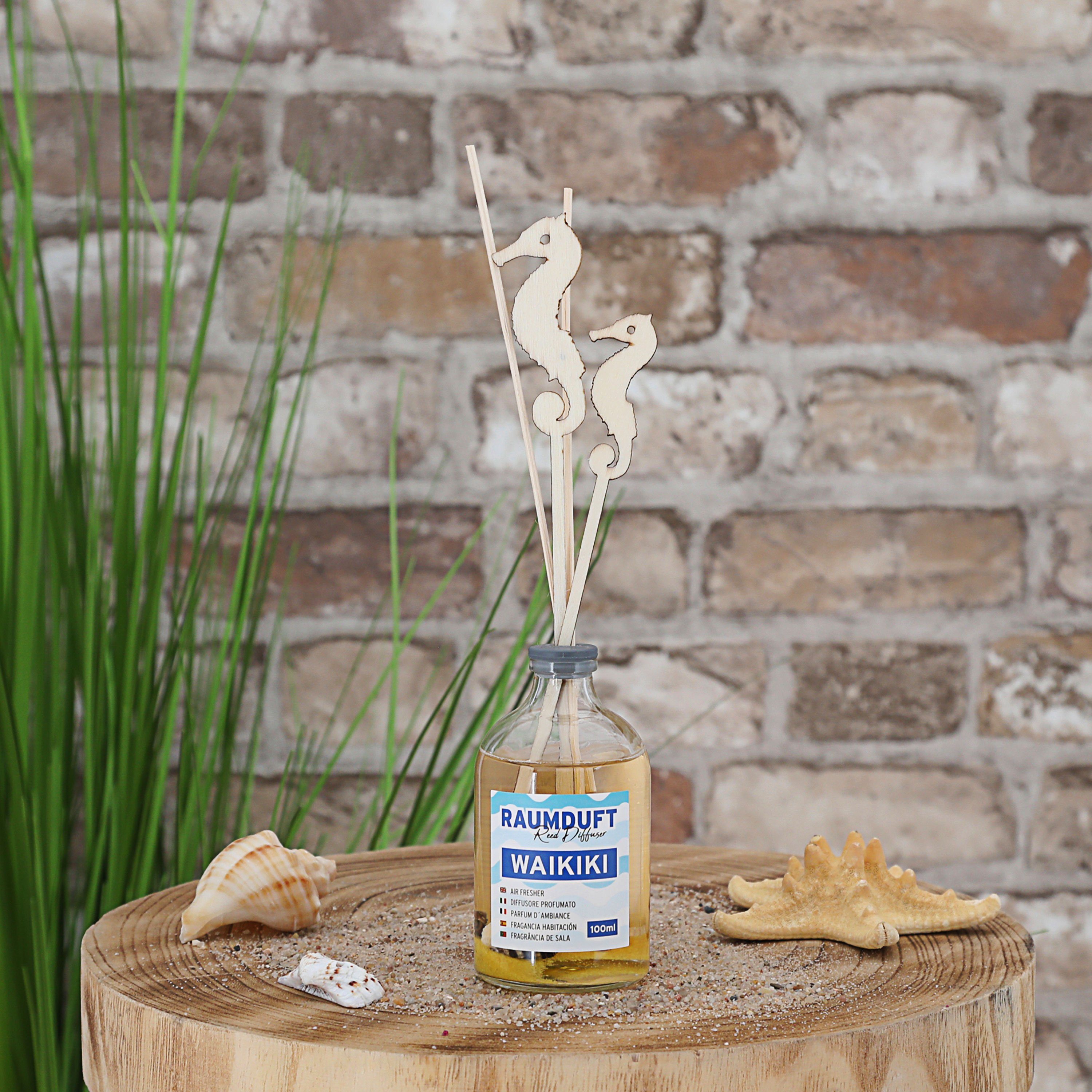 CEPEWA Raumduft Raumduft 'Waikiki' 100ml 4 Rattanstäbe 2 Dekostäbe 5x21cm Diffuser