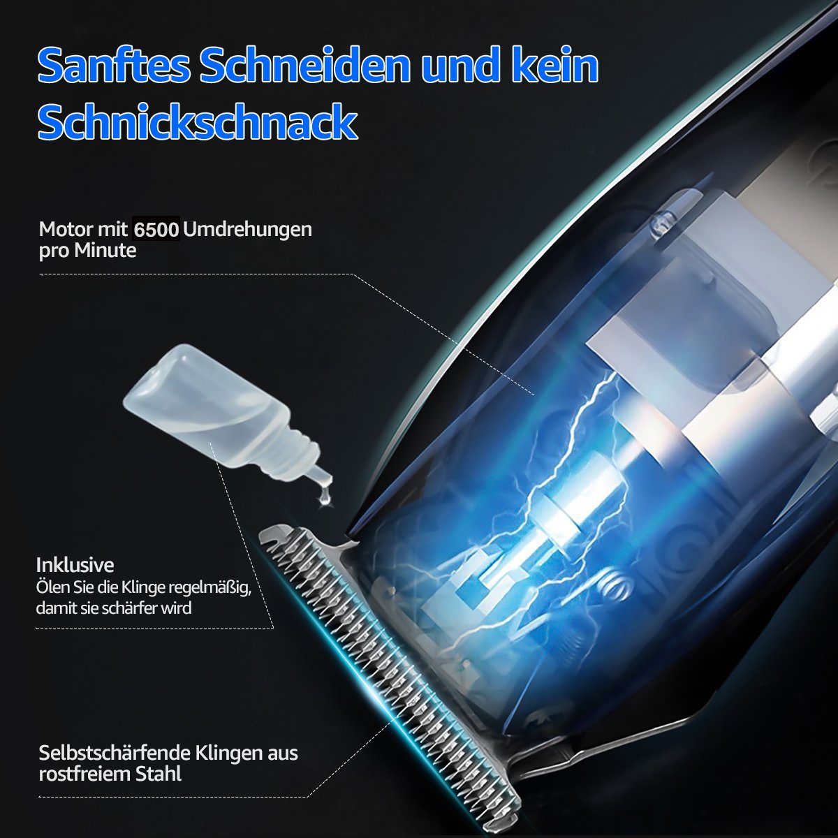 7Magic Haarschneider Haarschneidemaschine Profi, Wasserdicht Haarschneider Herren, Trim Rasierer, T-Blade Trimmer für Männer mit 4 Kamm und LED Anzeige