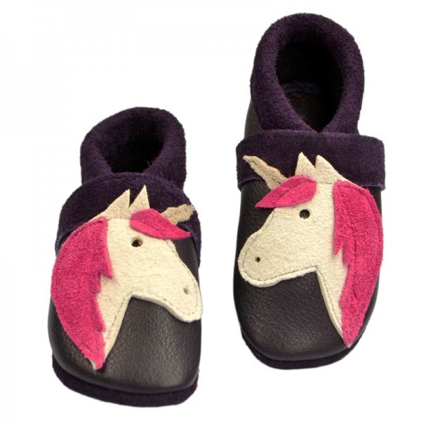 Pantolinos ~ lavendula Einhorn lila/weiß/pink