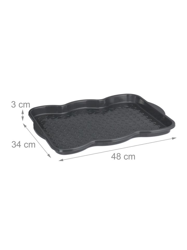relaxdays 3 x Schuhabtropfschale in Grau - (B)48 x (H)3 x (T)34 cm günstig kaufen onesize