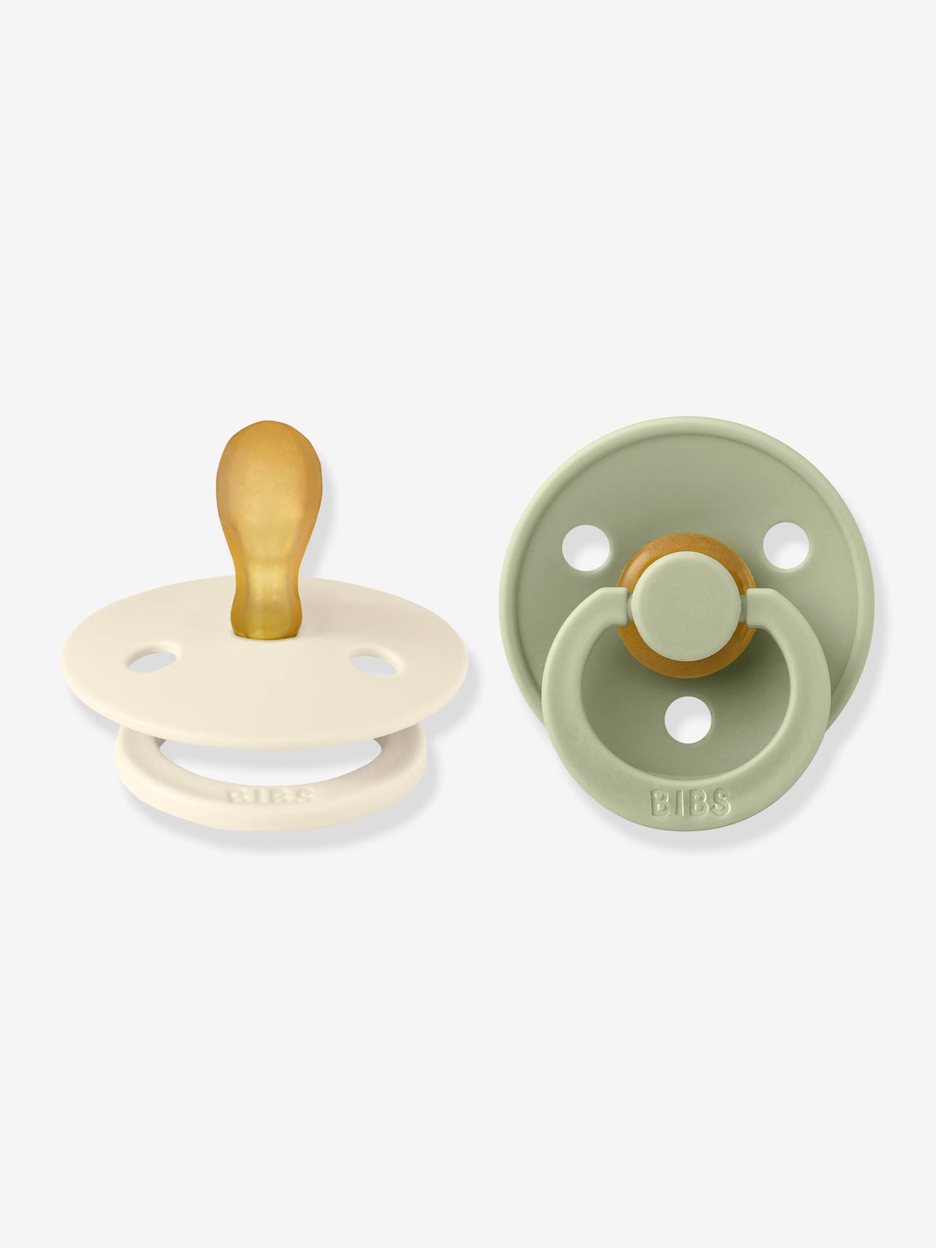 Lot de 2 sucettes-tétines BIBS Colour, taille 2 de 6 à 18 mois terracotta/rose poudre
