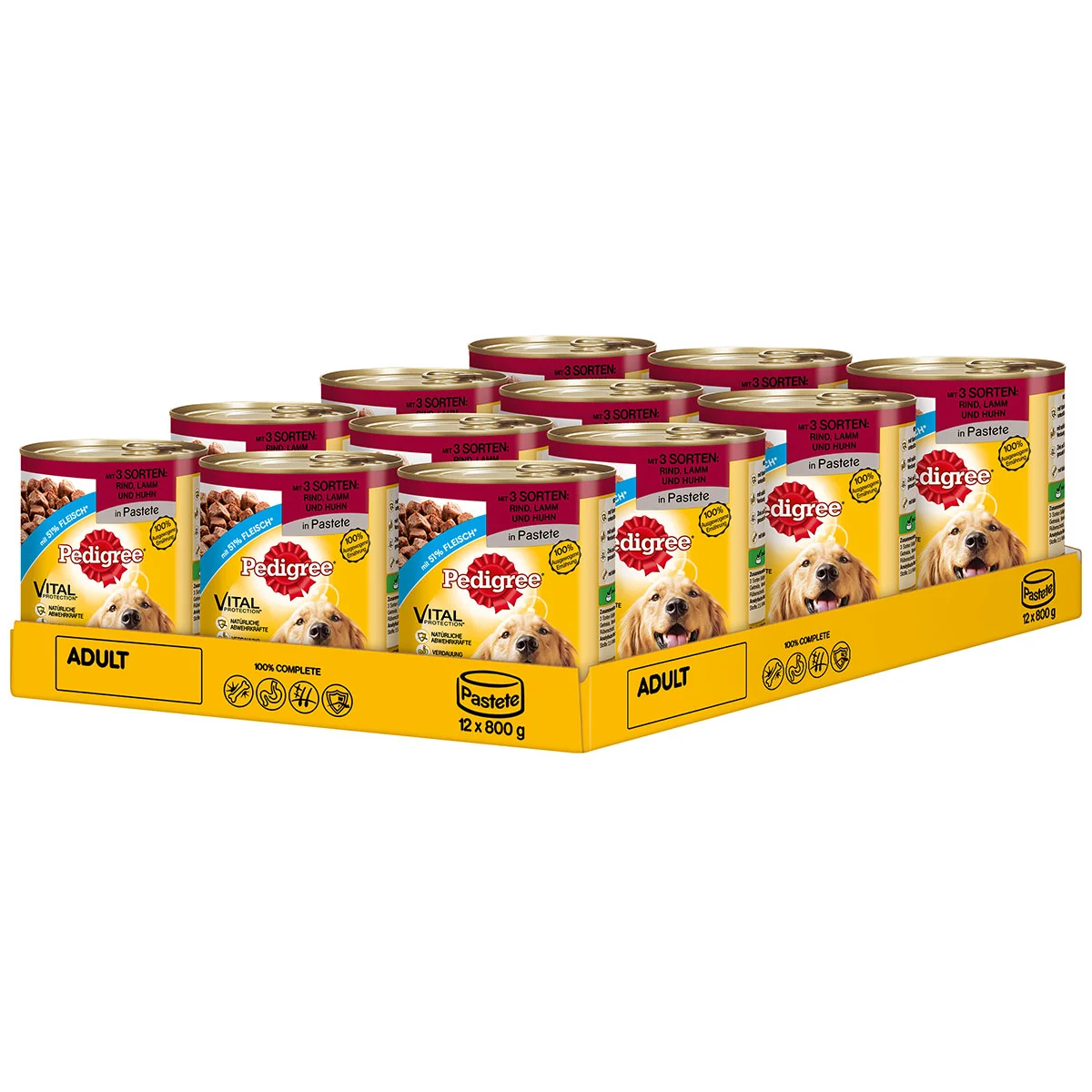 Pedigree Dose mit 3 Sorten Rind, Lamm und Huhn bei ZooRoyal