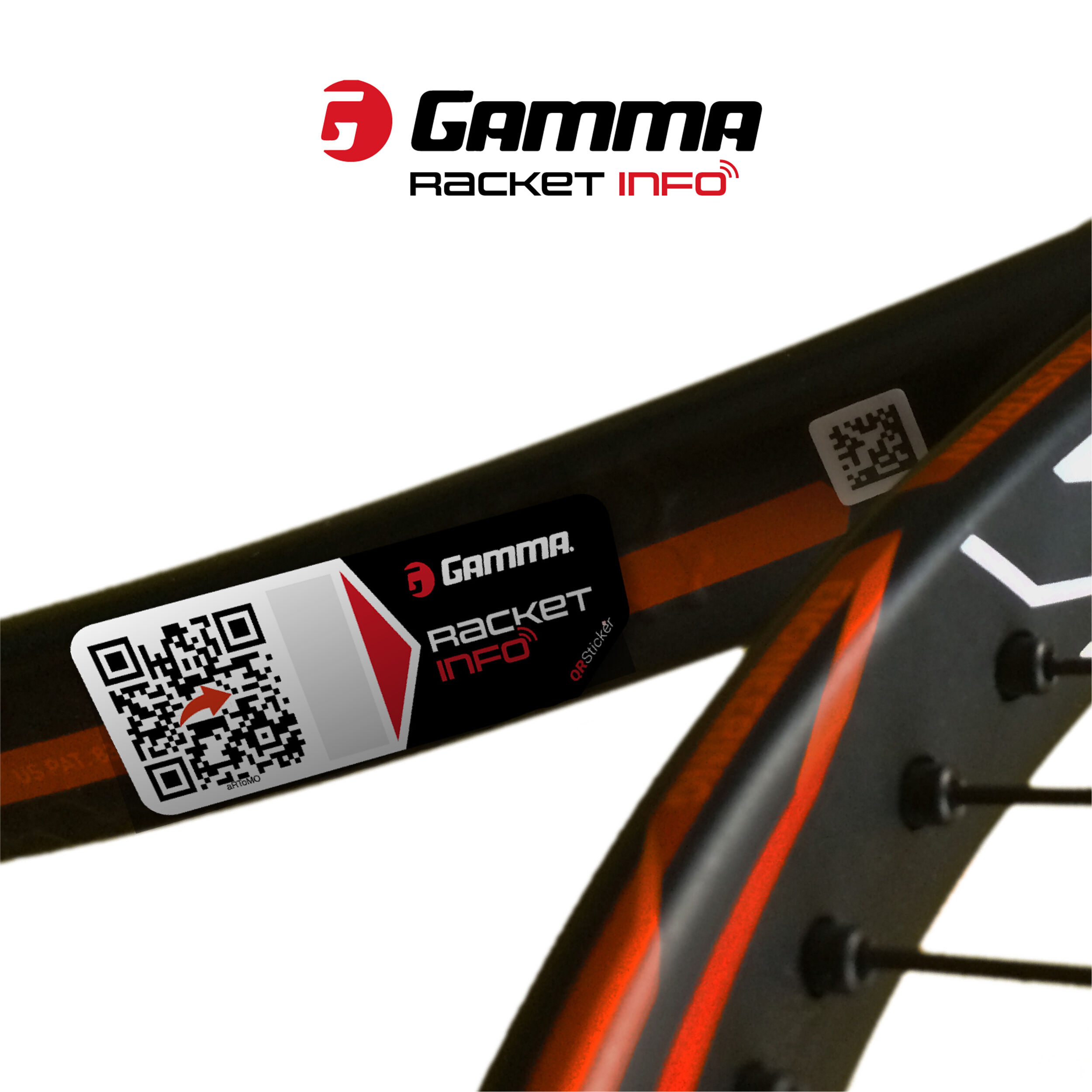 Gamma Racket Info Besaitungsaufkleber 16er Pack - Schwarz