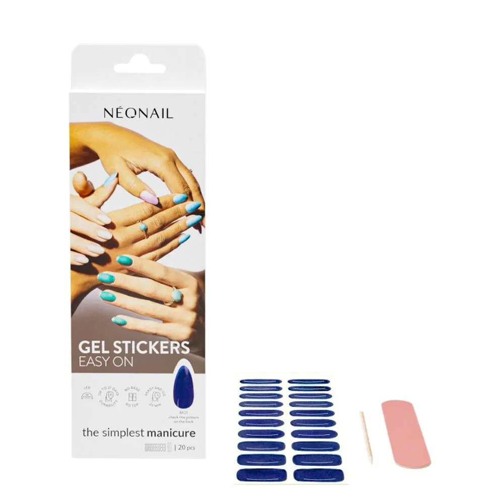 Adesivos de gel Neonail Easy On M01 Hybrid, 20 unidades