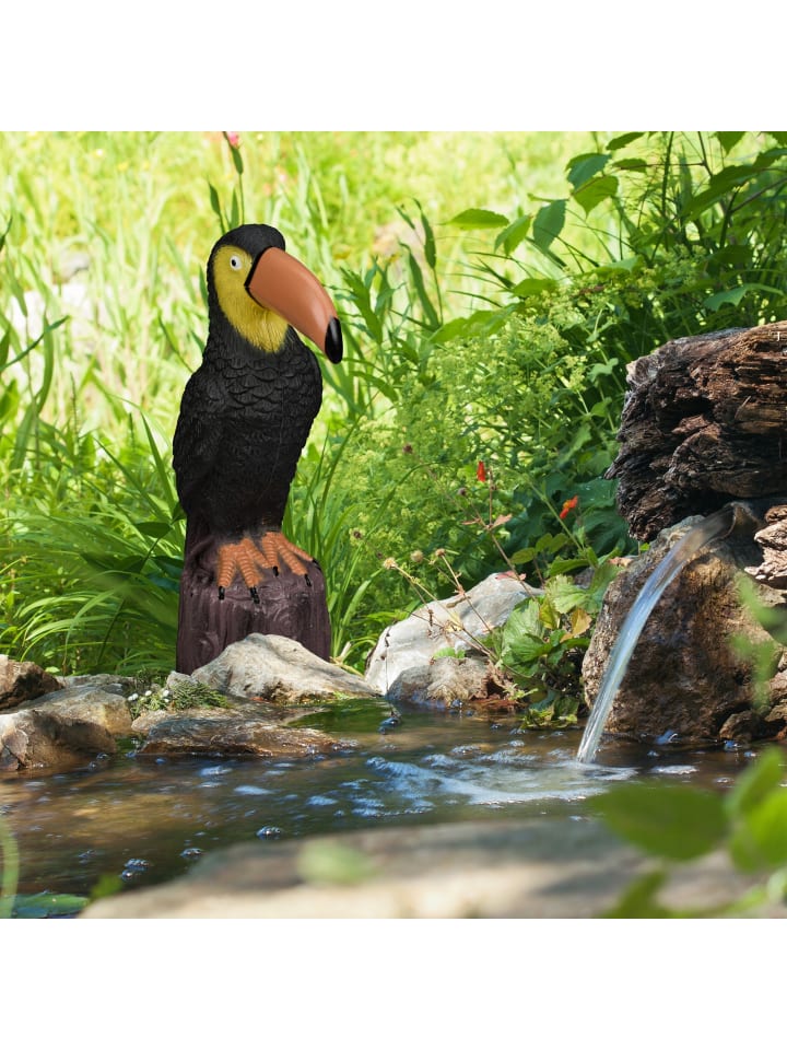 relaxdays Gartenfigur Vogel in Schwarz/ Braun günstig kaufen onesize