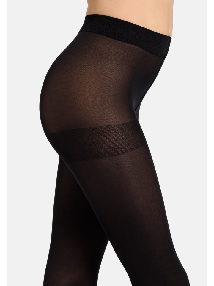 camano Strumpfhose 60 DEN Halb Blickdicht Ringelfrei Warm Premium Druckfrei Bequem Kombinierbar Verstärkter Fuss 2er Pack fine 3D premium, fine everyday 60 Denier in Schwarz günstig kaufen