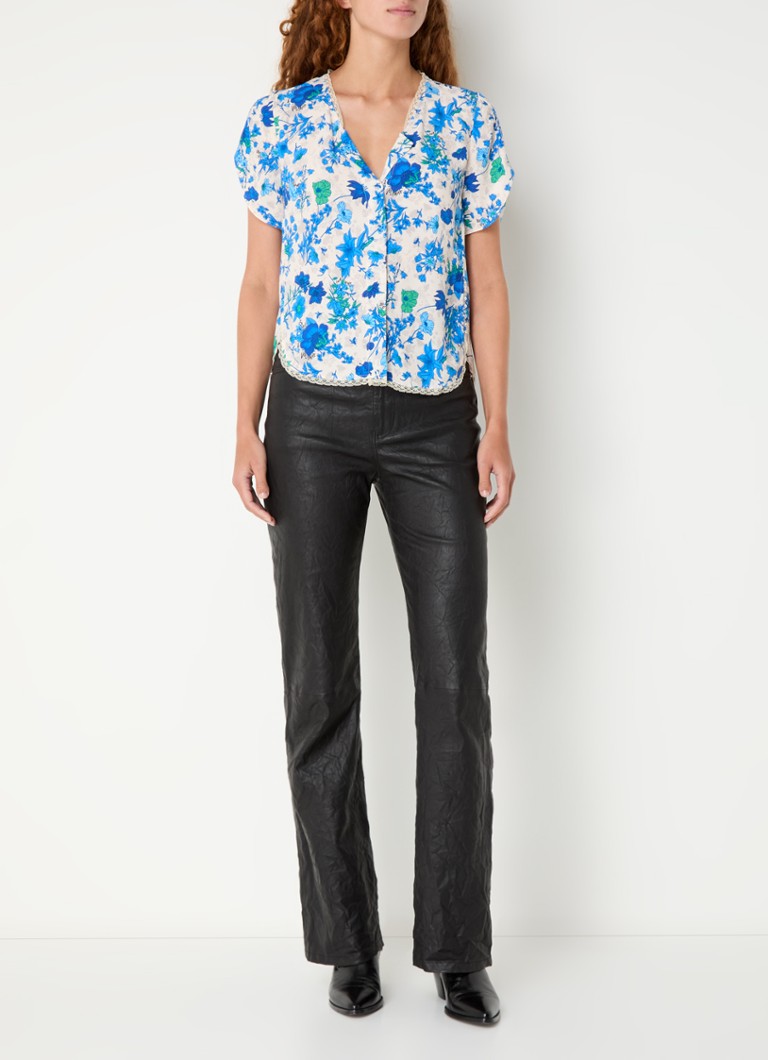 Bluză din crepon cu imprimeu floral Tiffany Zadig&Voltaire.