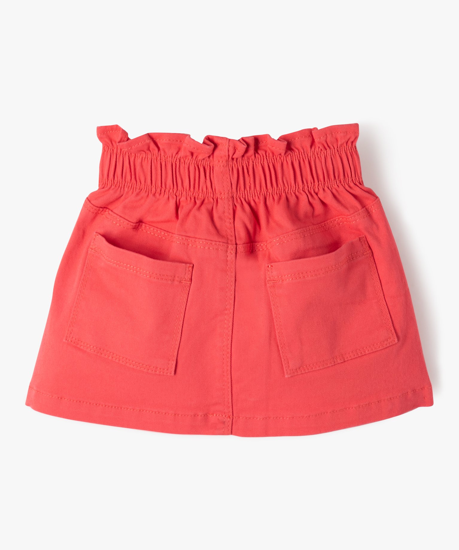 Jupe bébé fille à taille froncée en coton stretch rose fonce | GEMO