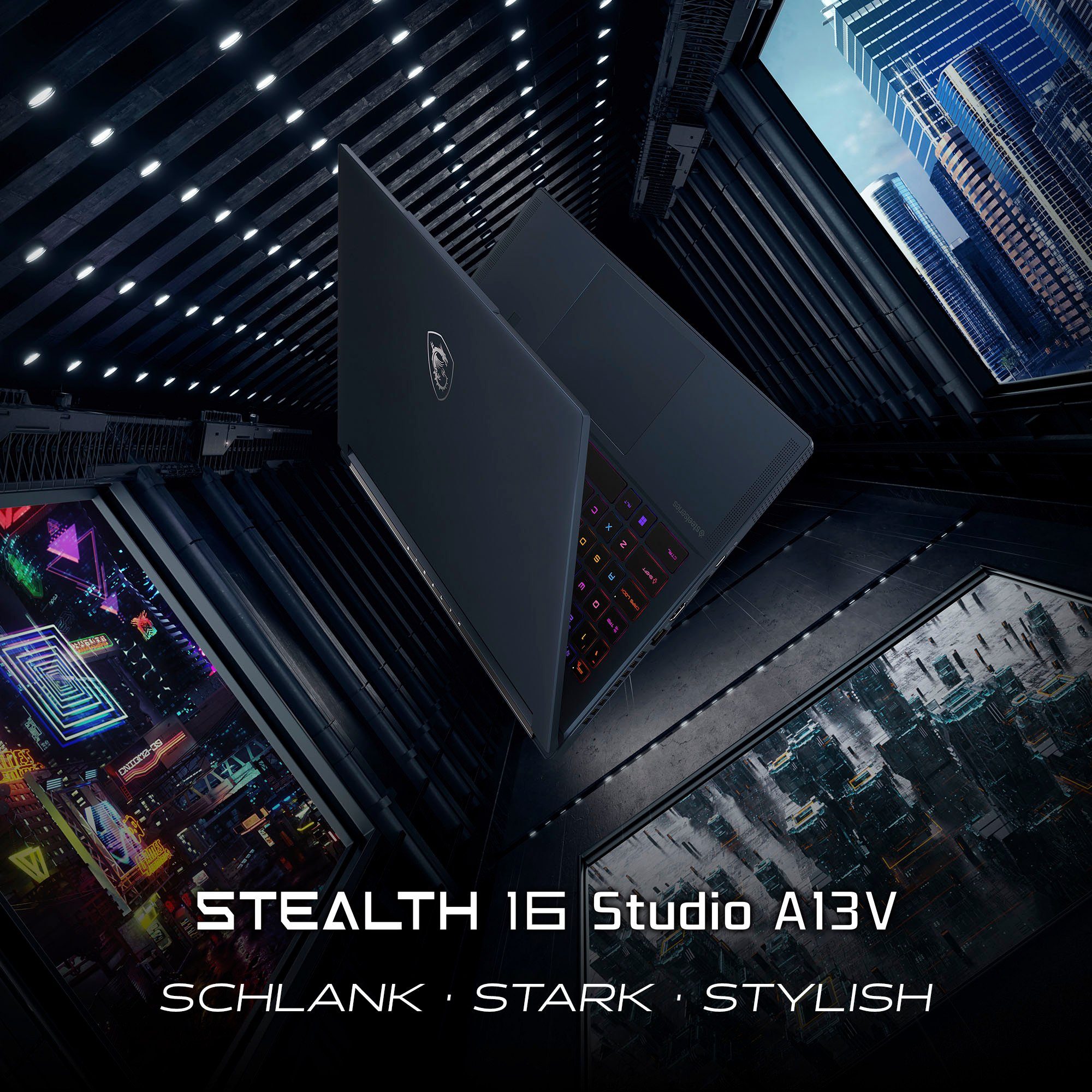 MSI Stealth 16 Studio A13VF-075 Gaming-Notebook (40,7 cm/16 Zoll, Intel Core i7 13700H, GeForce RTX 4060, 2000 GB SSD)