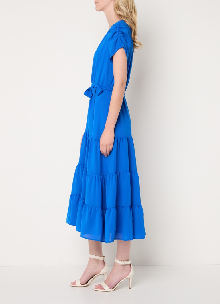 Vestido midi Phase Eight Lola con volantes y cinturón de lazo.