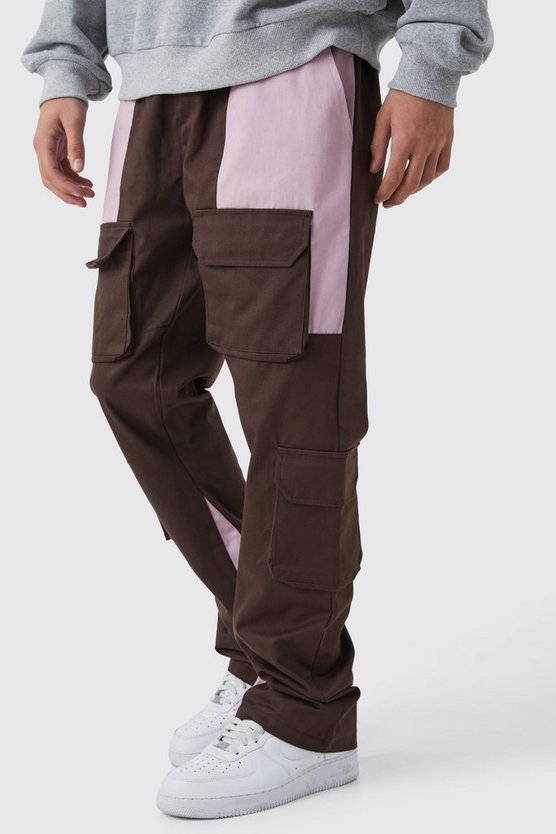 Slim-Fit Colorblock Cargo-Hose
