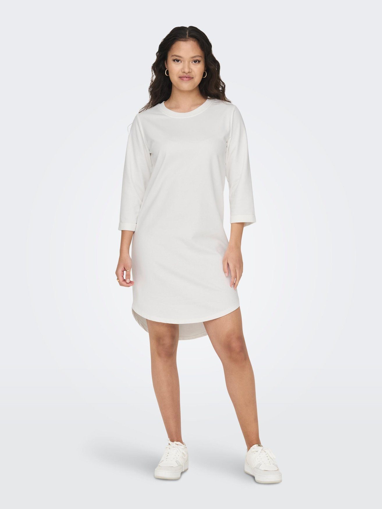 JACQUELINE de YONG Shirtkleid Sweat Kleid Rundhals 3/4 Arm JDYIVY (knielang) 5608 in Weiß-3