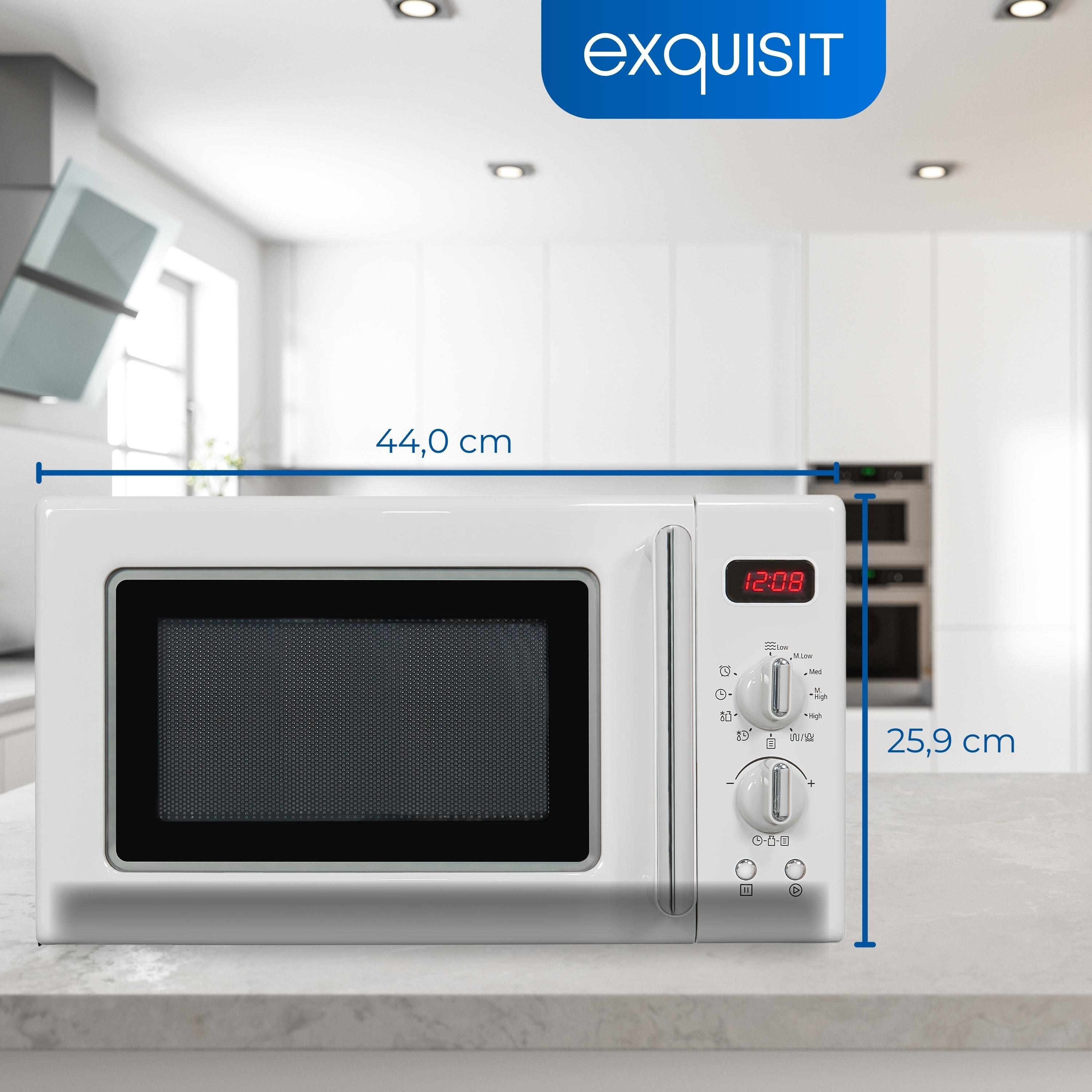 exquisit Mikrowelle RMW720-3G DIG, Grill, Mikrowelle, 20,00 l, attraktives Retro-Design mit praktischer Grillfunktion und Display