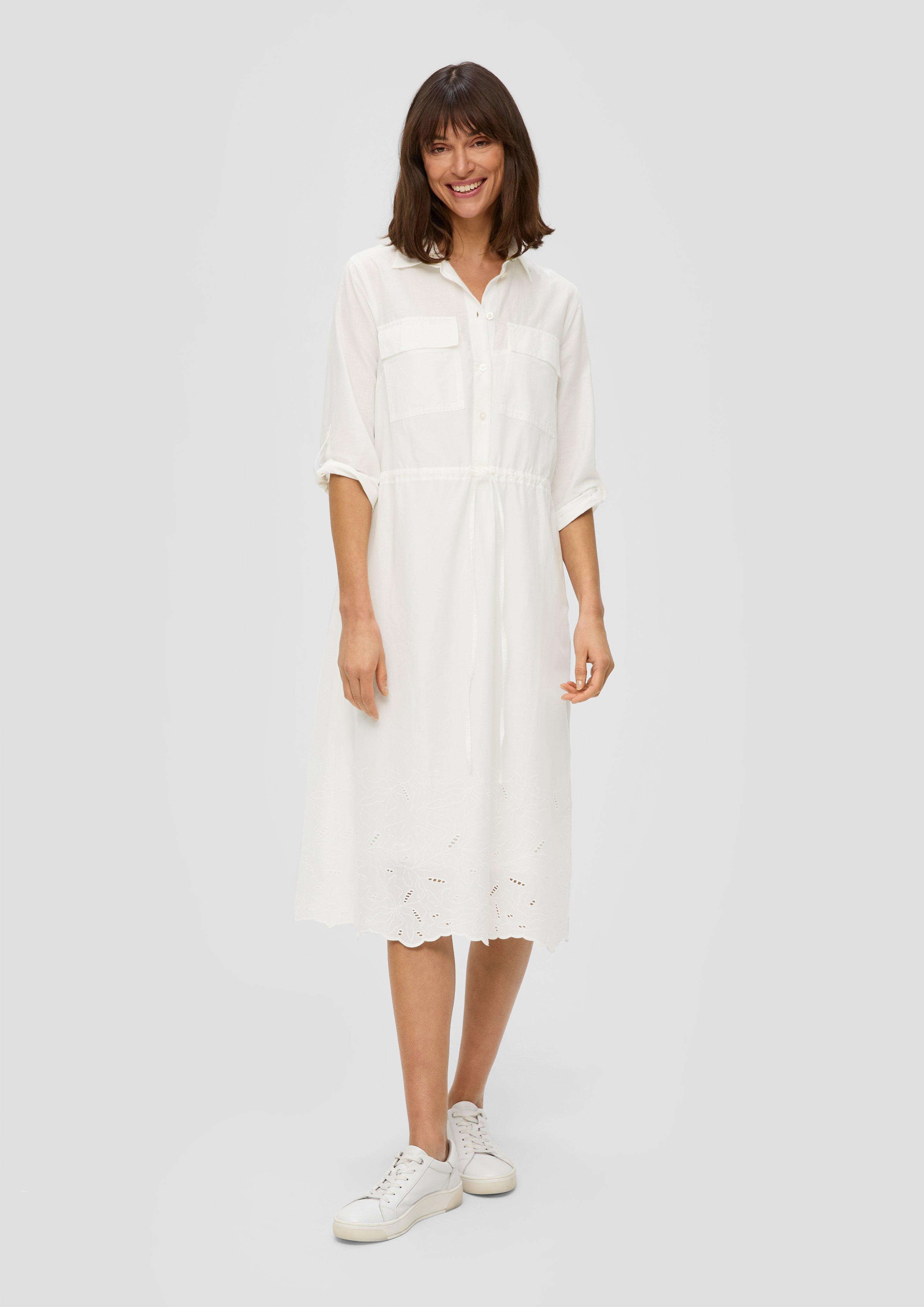 Langes Hemdkleid mit Broderie Anglaise  2144758-0210
