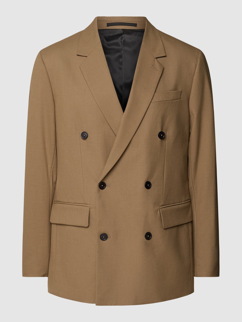 Regular Fit Sakko mit zweireihiger Knopfleiste Modell 'medem' in cognac