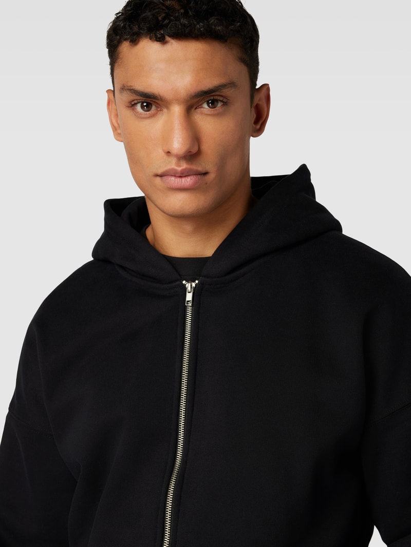 Strickjacke mit Kapuze Modell 'DAN' in schwarz